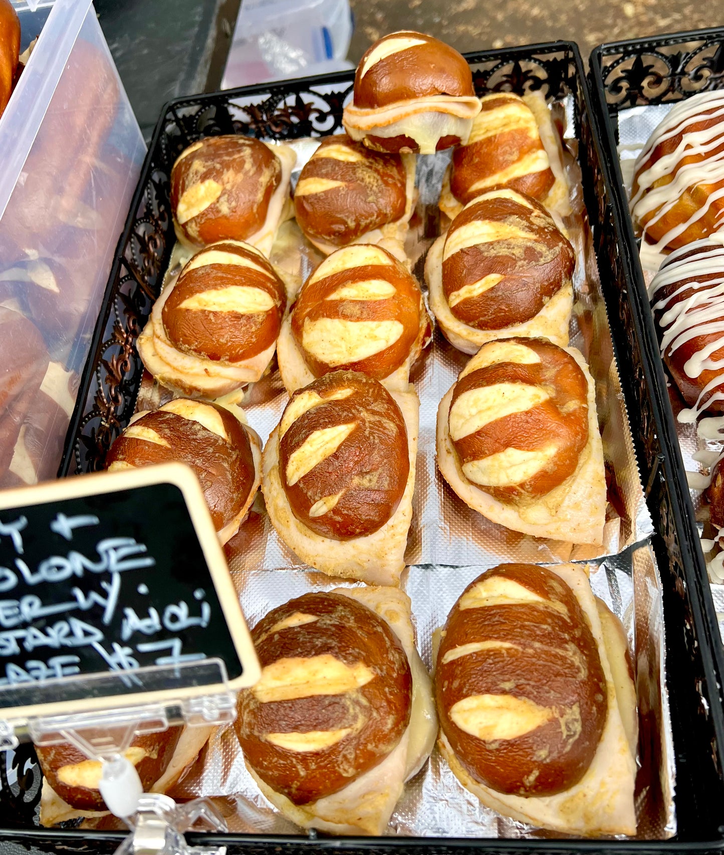 Pretzel Sandwiches on Mini Pretzel Baguettes