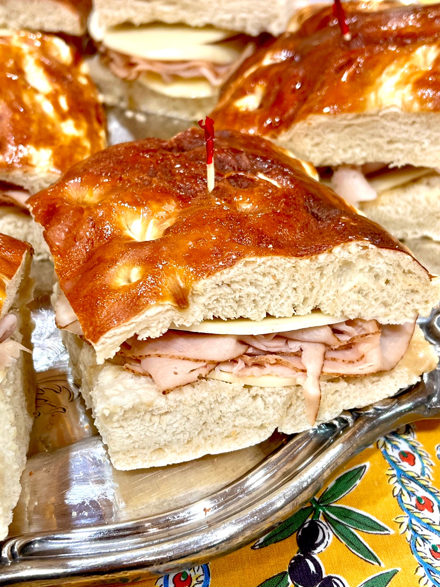 Pretzel Focaccia Deli Sandwiches