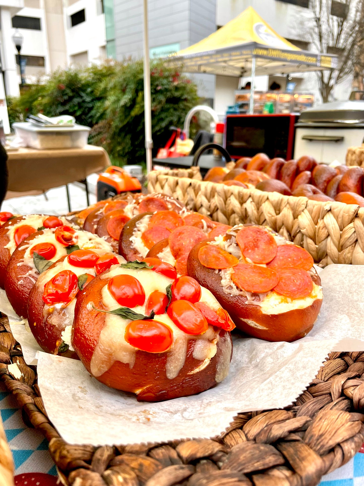 Topped pretzels (variety of toppings)
