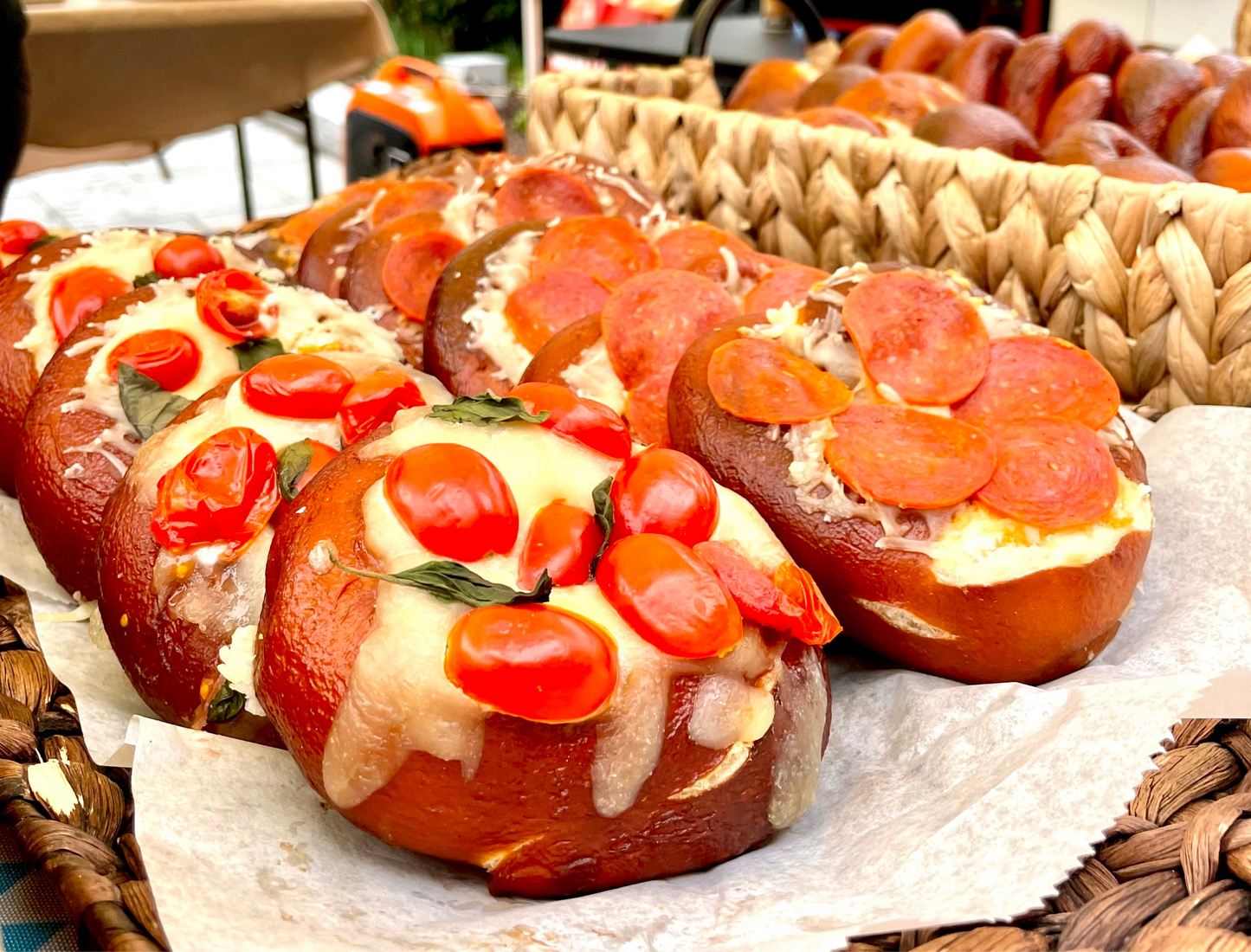 Topped pretzels (variety of toppings)